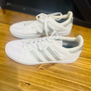 Adidas White Sneakers with Honeycomb Sole